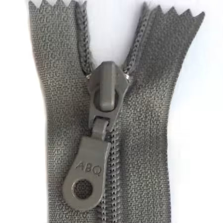 14in Zipper Charcoal Gray, Closed Bottom