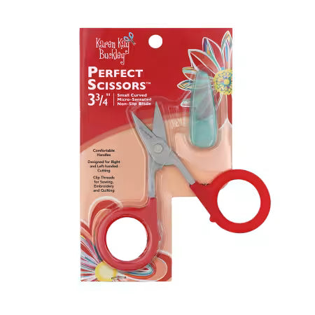 Perfect Scissors Red 3-3/4in Small curved Micro-Serrated Non-slip Blade