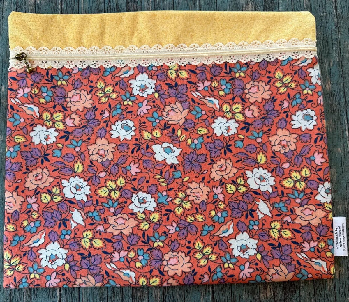 Orange Floral Spring Summer Project Bags