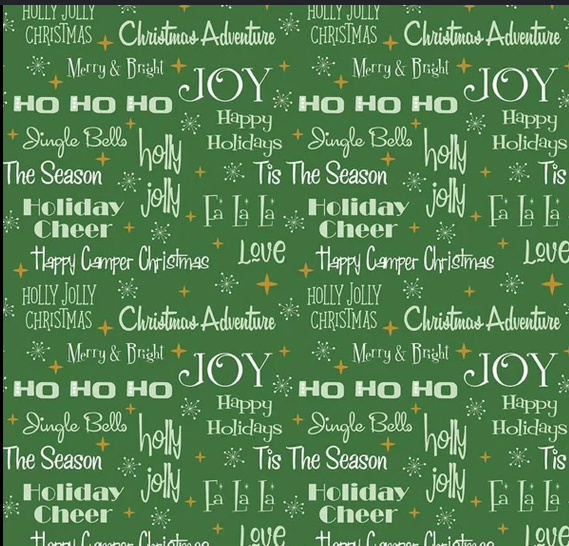 Christmas words green