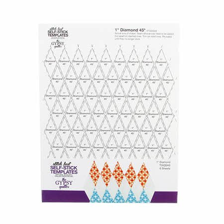 Gypsy Quilter TGQSA9 Stitch Fast Self-Stick Template 1 in Diamond