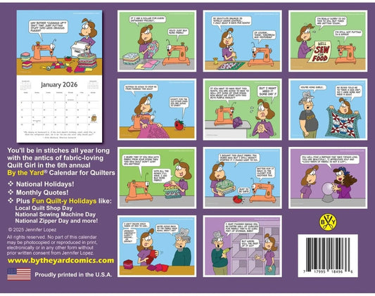 Comics for Quilters 12-month Wall Calendar