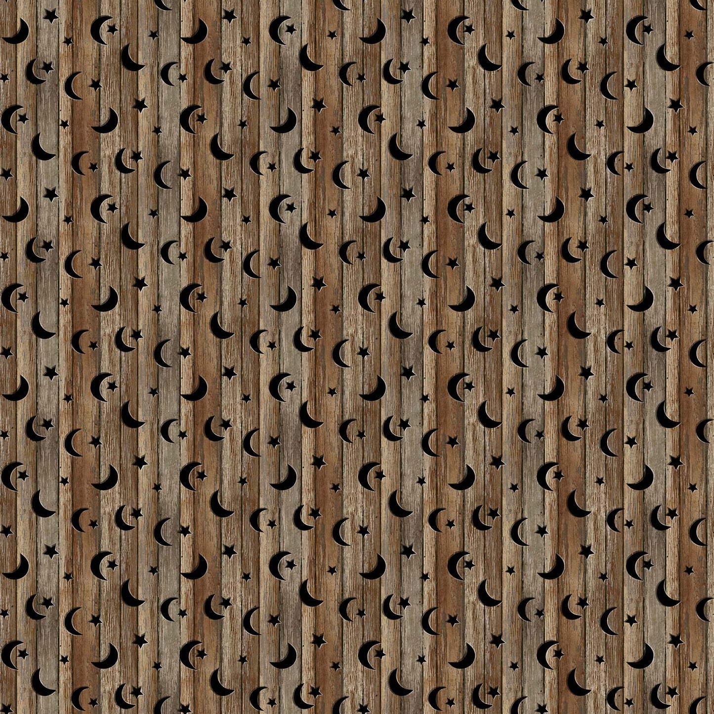 Nature's Calling Wood with Stars and Moon