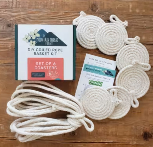 6 Coasters with 5/16in Coiled Rope Basket Kit