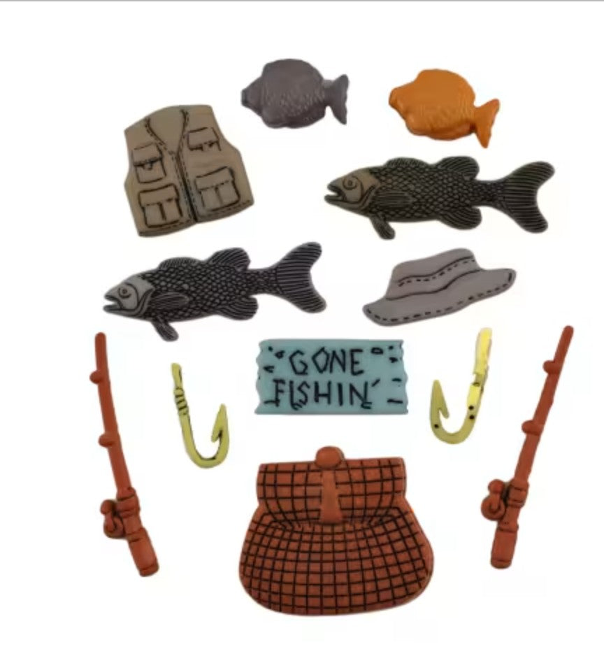 Fishing Buttons Button Bag