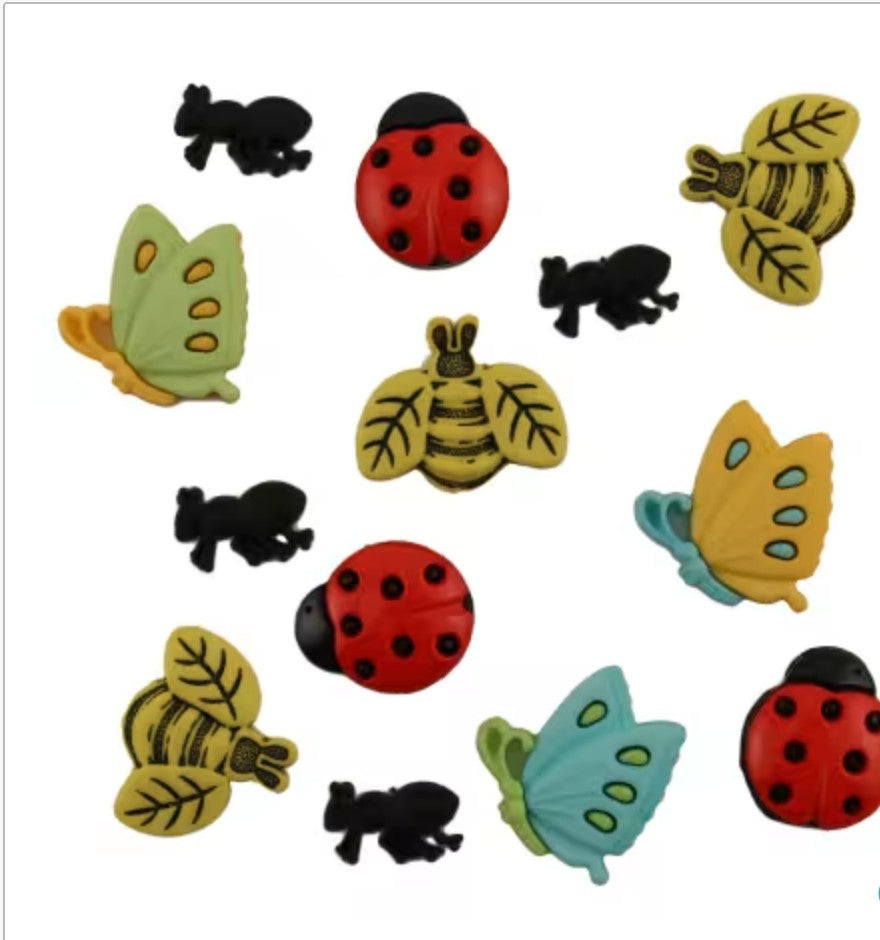 Garden Bugs Button Bag