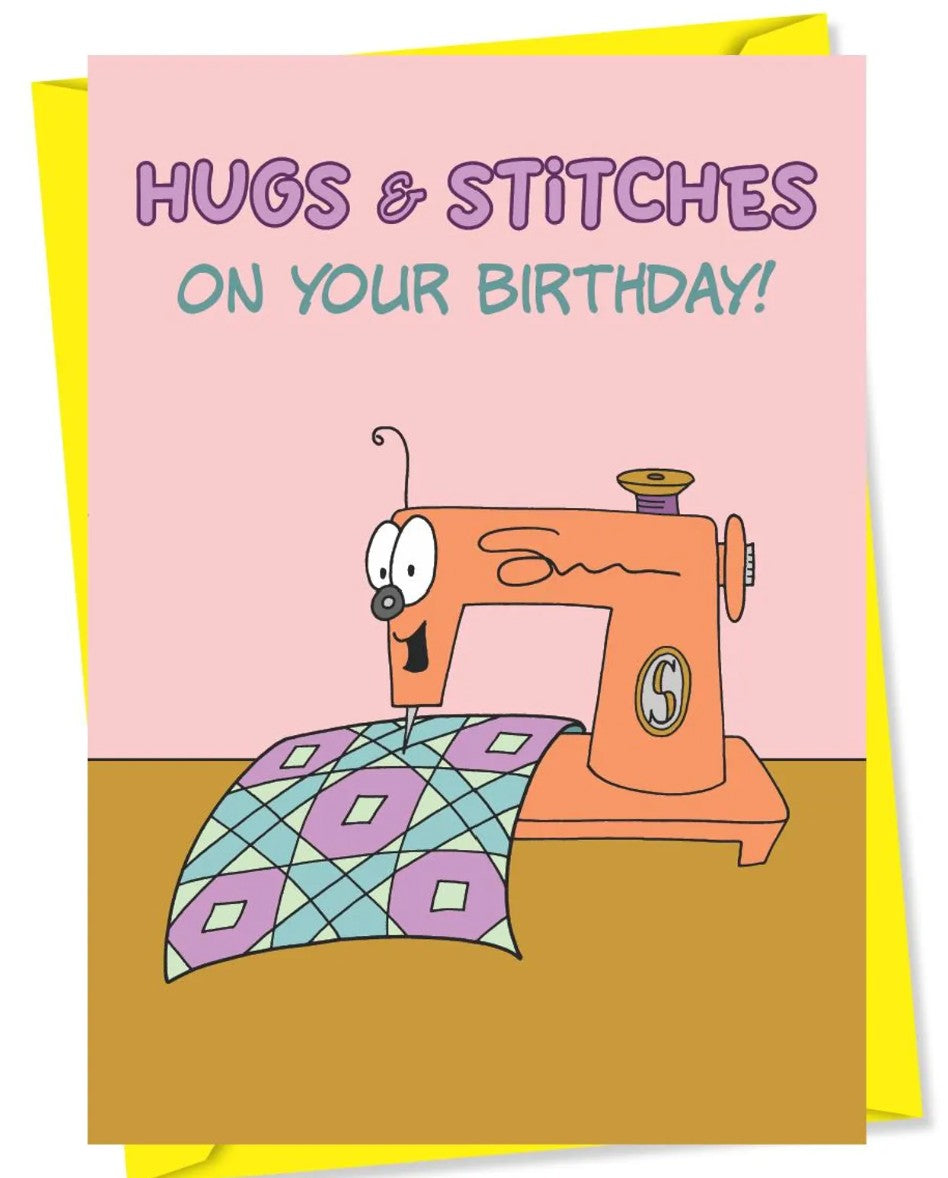 By The Yard Hugs & Stitches Birthday Greeting Card