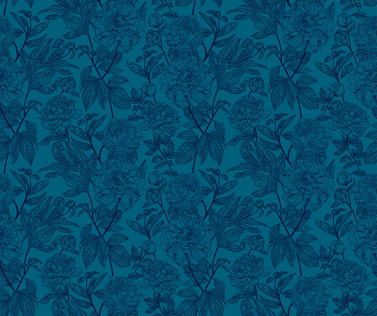 Anna Maria Textiles Indelible Peony Ocean
