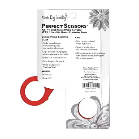 Perfect Scissors Red 3-3/4in Small curved Micro-Serrated Non-slip Blade