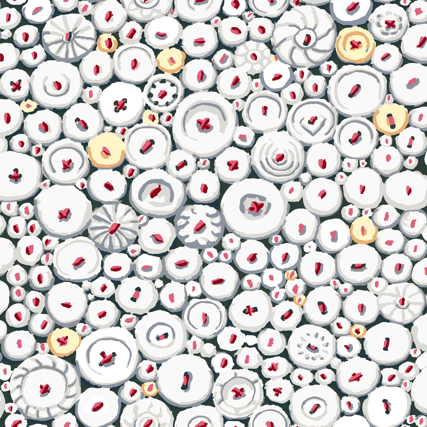 Buttons Mosaic White
