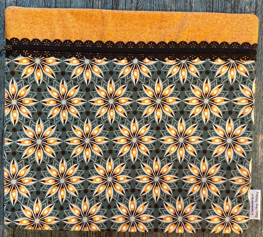Pouch Teal Autumn Spice Floral Project Bag