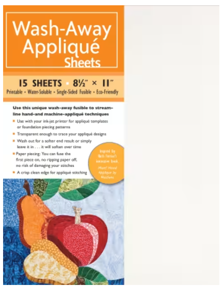 Wash Away Applique Sheets, 15 sheets