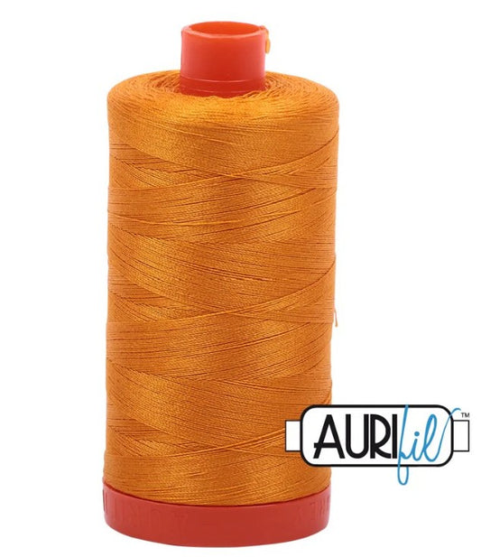 Mako Cotton Thread Solid 50wt 1422yds  Yellow Orange