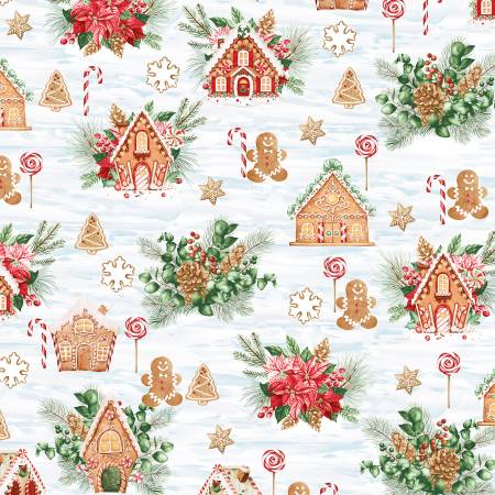 Sky Gingerbread with Gold Metallic